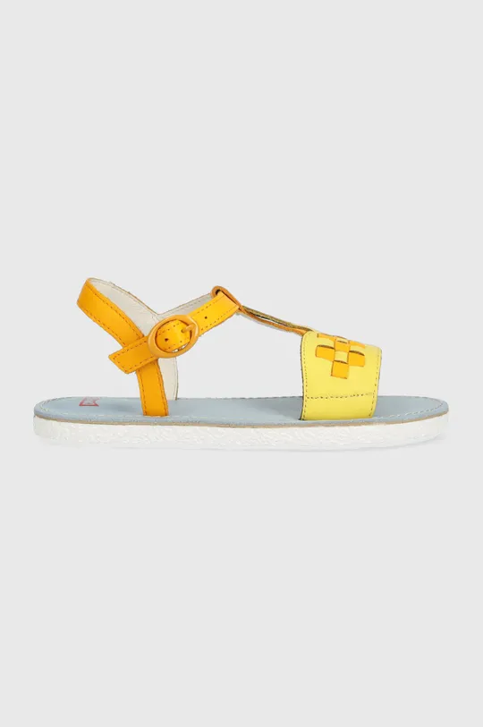 rumena Otroški usnjeni sandali Camper Dekliški