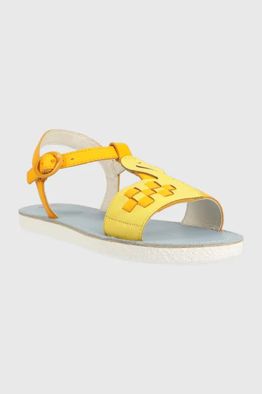 Детские кожаные сандалии Camper жёлтый