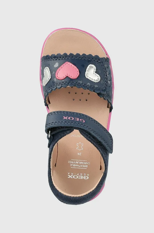 tmavomodrá Detské kožené sandále Geox