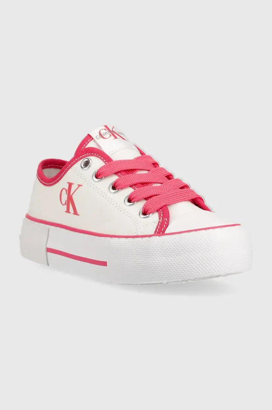 Παιδικά πάνινα παπούτσια Calvin Klein Jeans ροζ