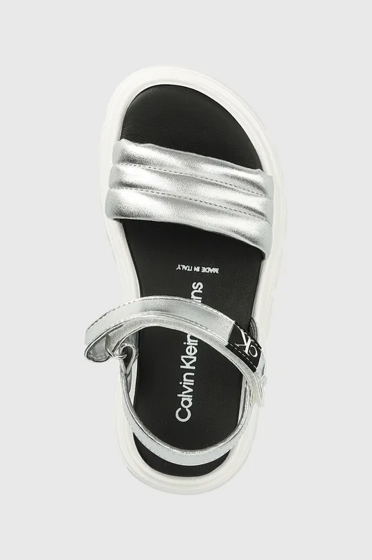 strieborná Detské sandále Calvin Klein Jeans