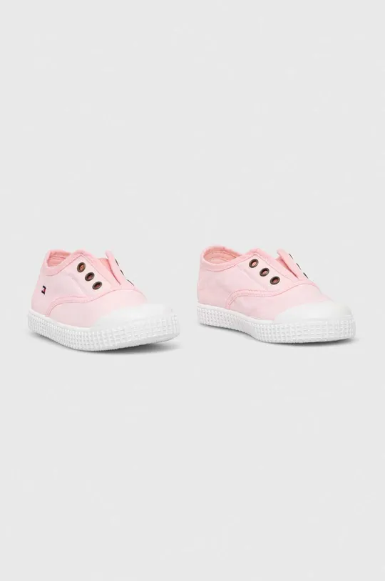 Παιδικά πάνινα παπούτσια Tommy Hilfiger ροζ