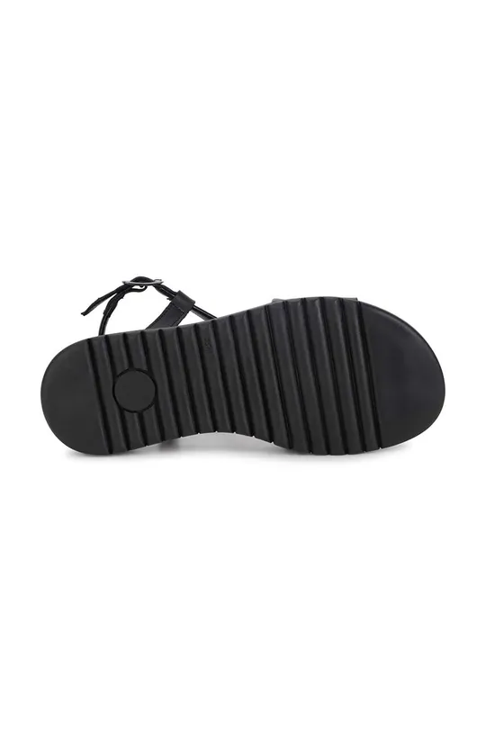 čierna Detské kožené sandále Karl Lagerfeld