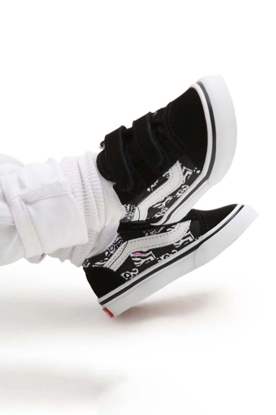 fekete Vans gyerek velúr tornacipő TD Old Skool V ZEBR BLACK Lány