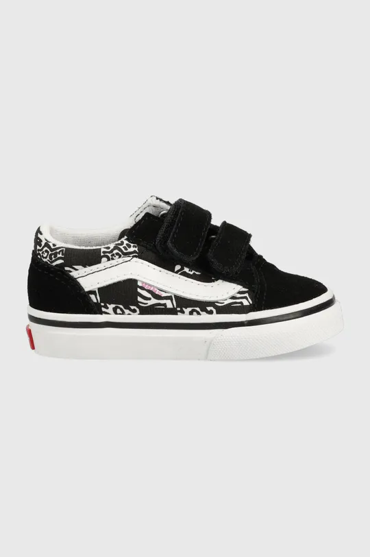 Παιδικά sneakers σουέτ Vans TD Old Skool V ZEBR BLACK μαύρο