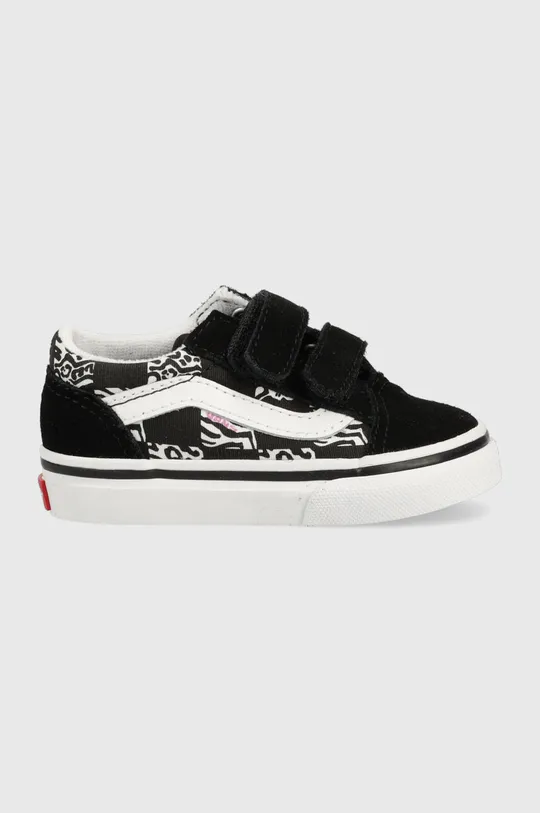 Dječje tenisice od brušene kože Vans TD Old Skool V ZEBR BLACK crna