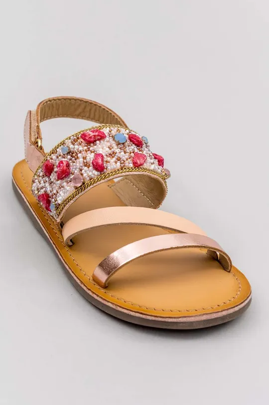 Detské kožené sandále zippy ružová