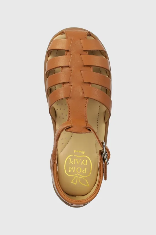 hnedá Detské kožené sandále Pom D'api