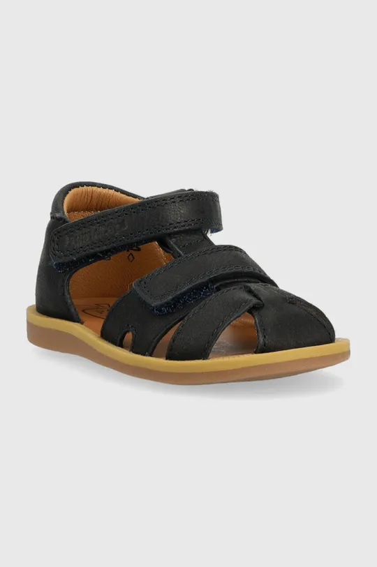 Detské kožené sandále Pom D'api tmavomodrá