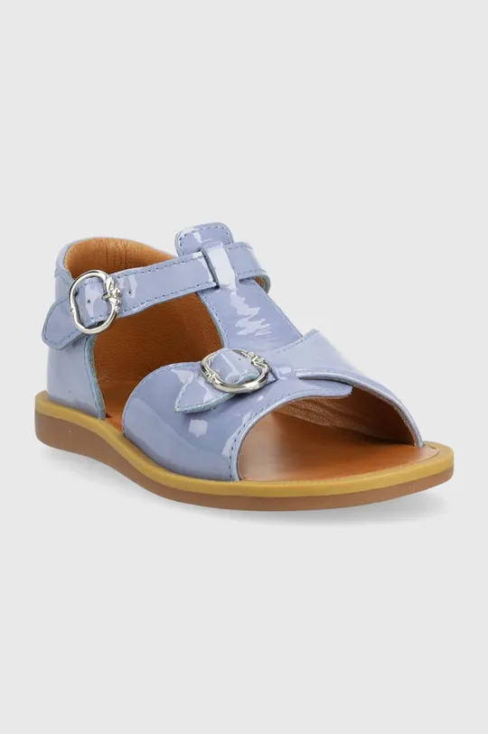 Detské kožené sandále Pom D'api modrá