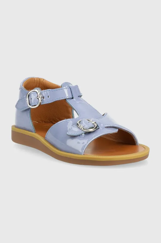 Detské kožené sandále Pom D'api modrá