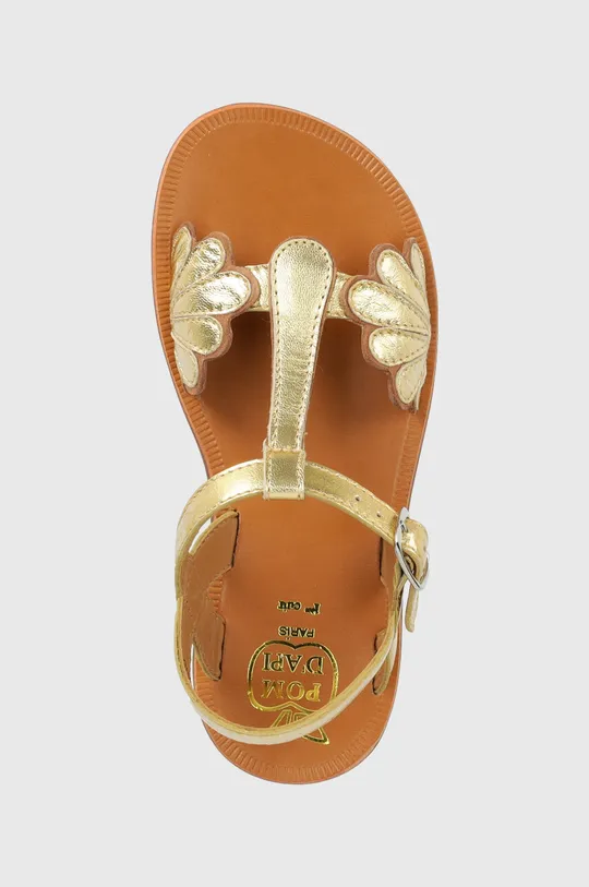 золотой Детские кожаные сандалии Pom D'api
