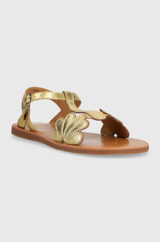 Kožené sandále Pom D'api zlatá