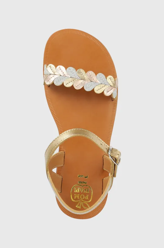 zlatá Detské kožené sandále Pom D'api