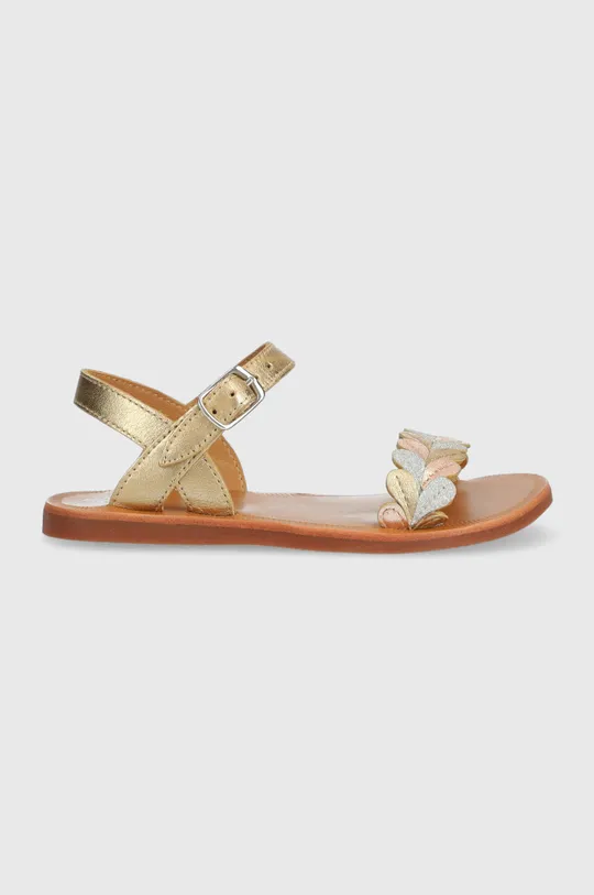 золотий Дитячі шкіряні сандалі Pom D'api Для дівчаток