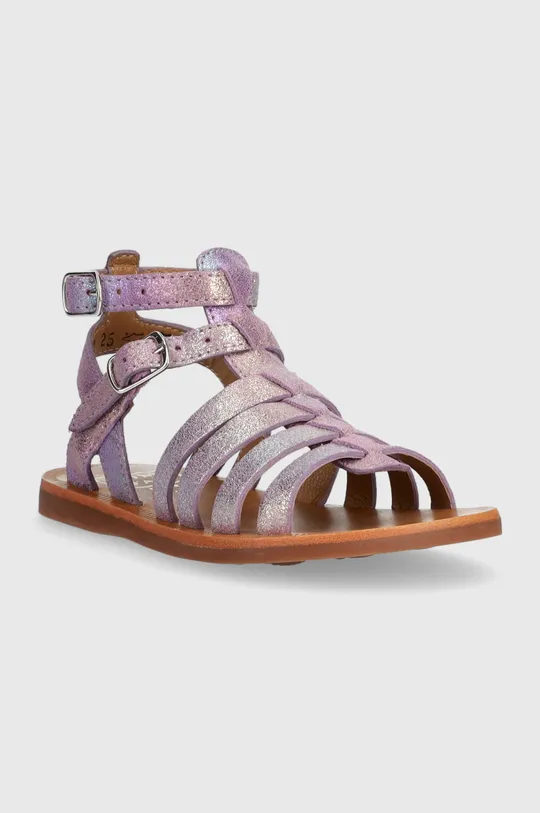Detské semišové sandále Pom D'api fialová
