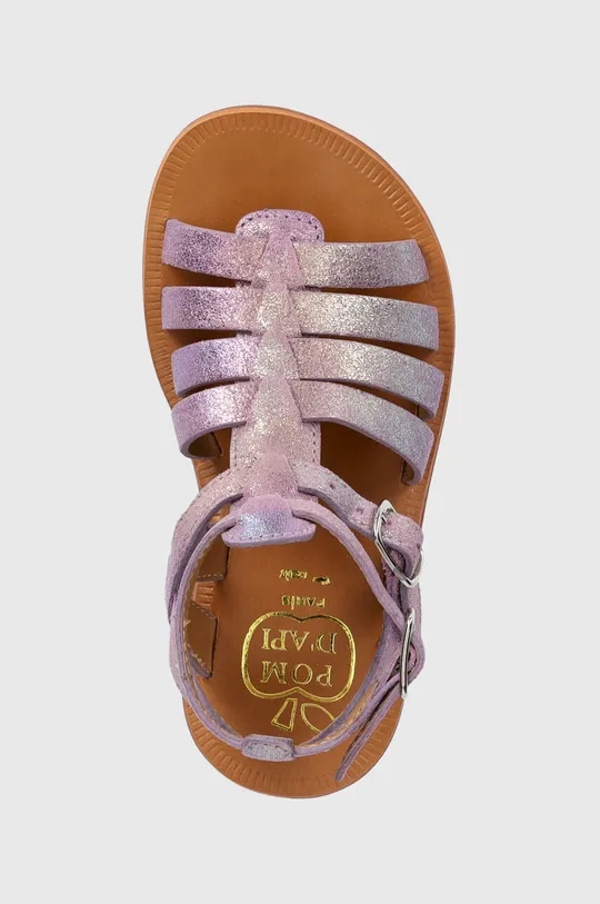 фіолетовий Дитячі замшеві сандалі Pom D'api