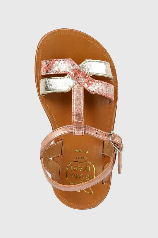 ružová Detské kožené sandále Pom D'api