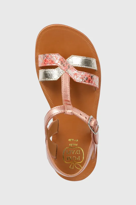 рожевий Дитячі шкіряні сандалі Pom D'api