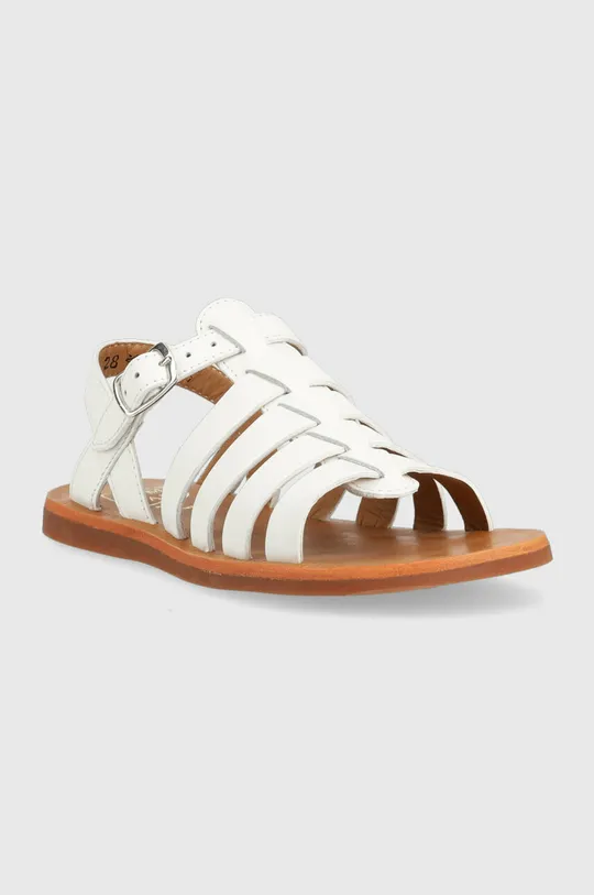 Detské kožené sandále Pom D'api biela