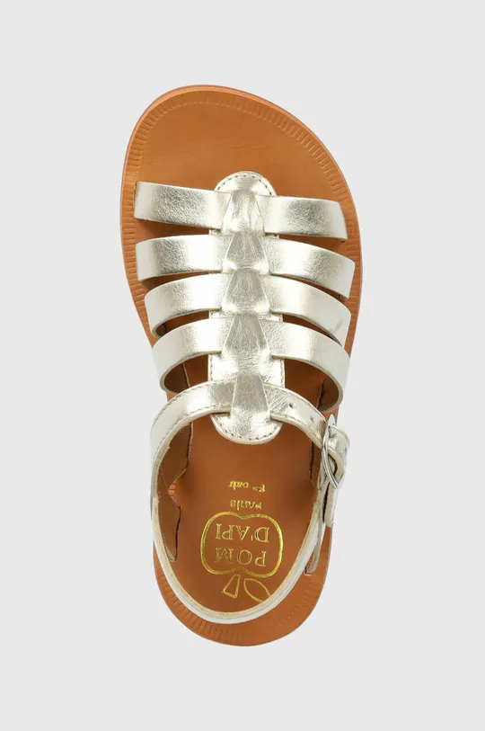 strieborná Detské kožené sandále Pom D'api