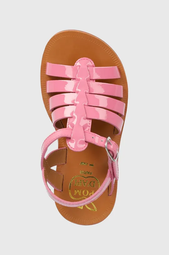 рожевий Дитячі шкіряні сандалі Pom D'api