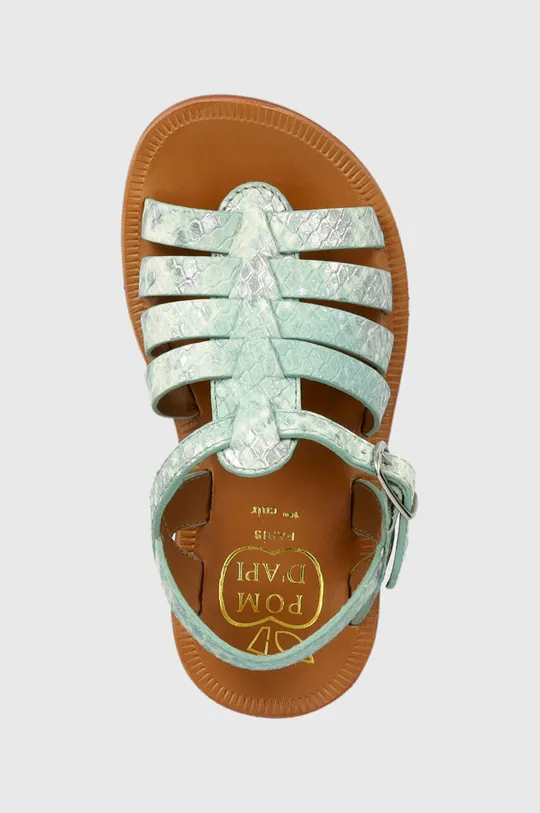tyrkysová Detské kožené sandále Pom D'api