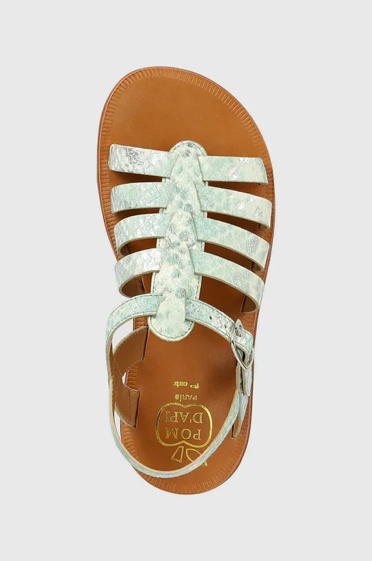 tyrkysová Detské kožené sandále Pom D'api