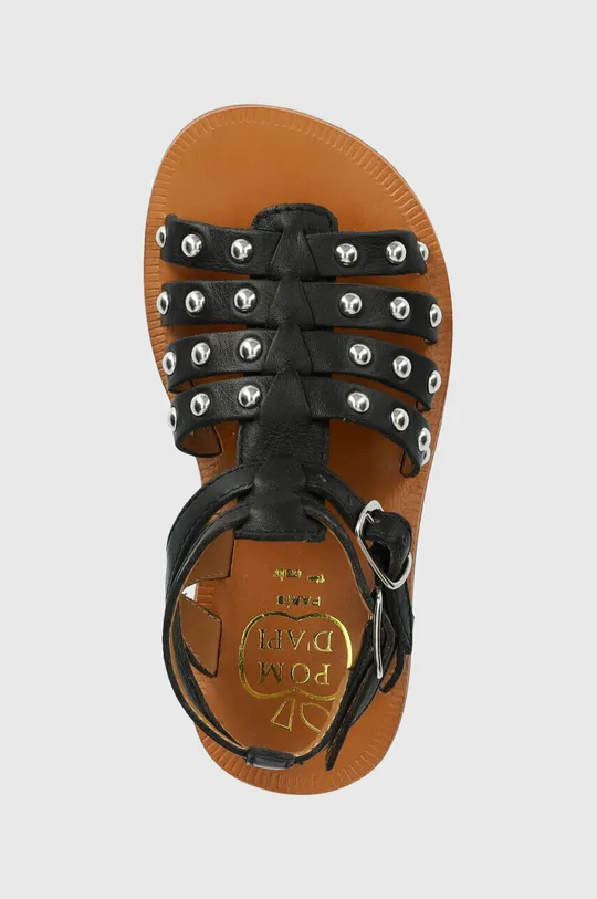 čierna Detské kožené sandále Pom D'api