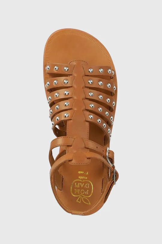 hnedá Detské kožené sandále Calvin Klein