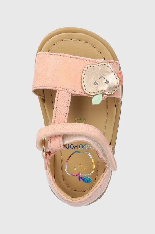 рожевий Дитячі шкіряні сандалі Shoo Pom