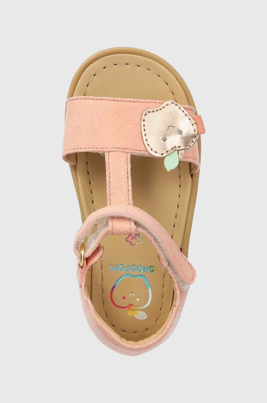 ružová Detské kožené sandále Shoo Pom