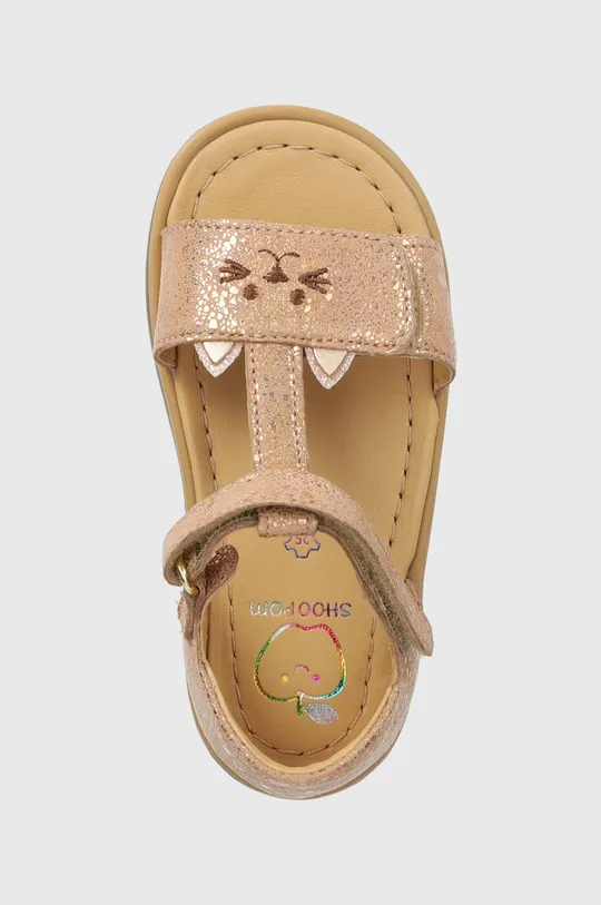béžová Detské kožené sandále Shoo Pom