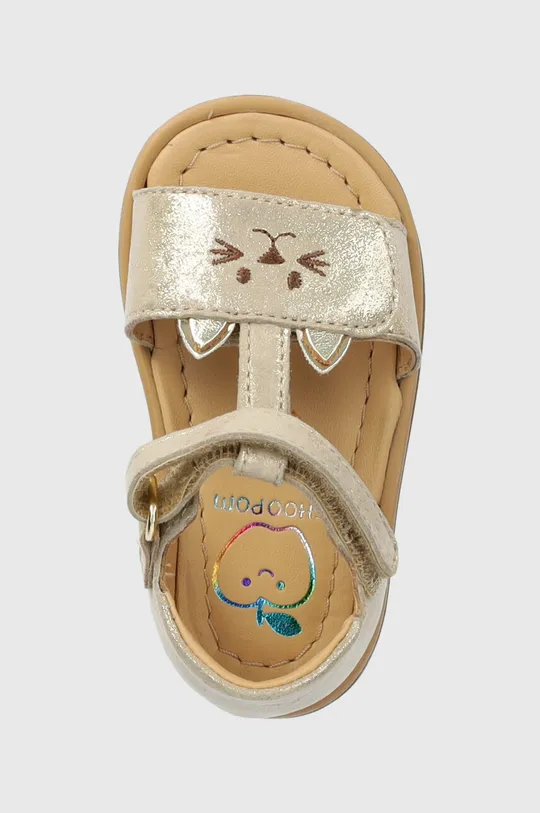 золотий Дитячі шкіряні сандалі Shoo Pom