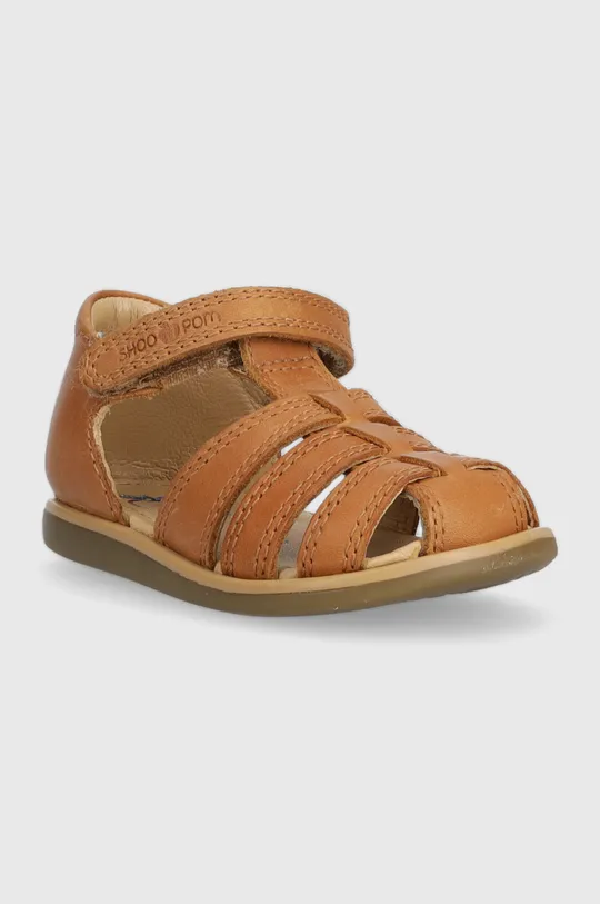 Detské kožené sandále Shoo Pom hnedá