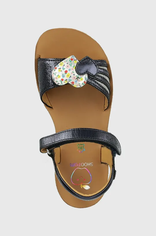 tmavomodrá Detské kožené sandále Shoo Pom