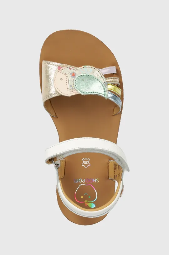 biela Detské kožené sandále Shoo Pom