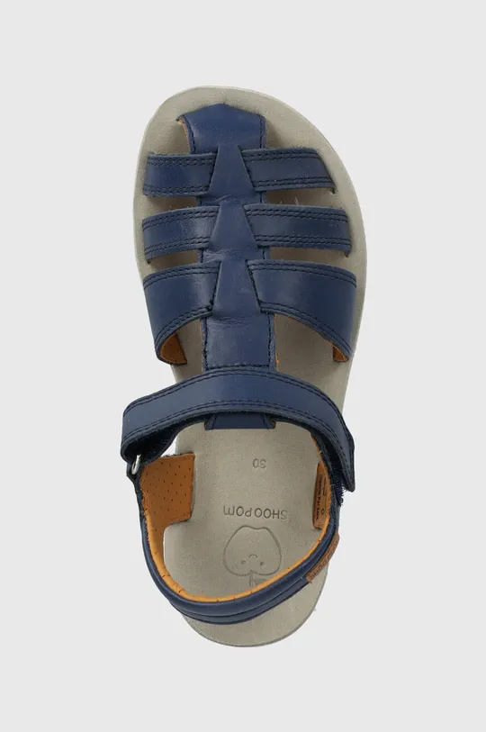 modrá Detské kožené sandále Shoo Pom