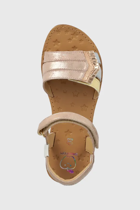ružová Detské kožené sandále Shoo Pom