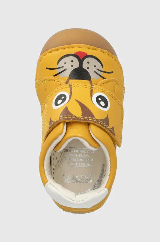 κίτρινο Παιδικά δερμάτινα αθλητικά παπούτσια Geox