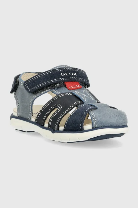 Detské kožené sandále Geox modrá