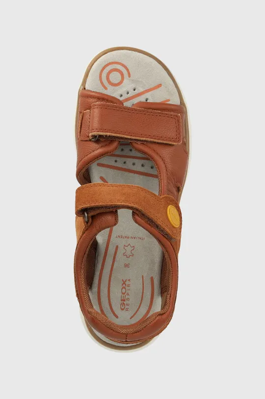 hnedá Detské kožené sandále Geox