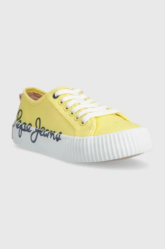 Παιδικά πάνινα παπούτσια Pepe Jeans κίτρινο