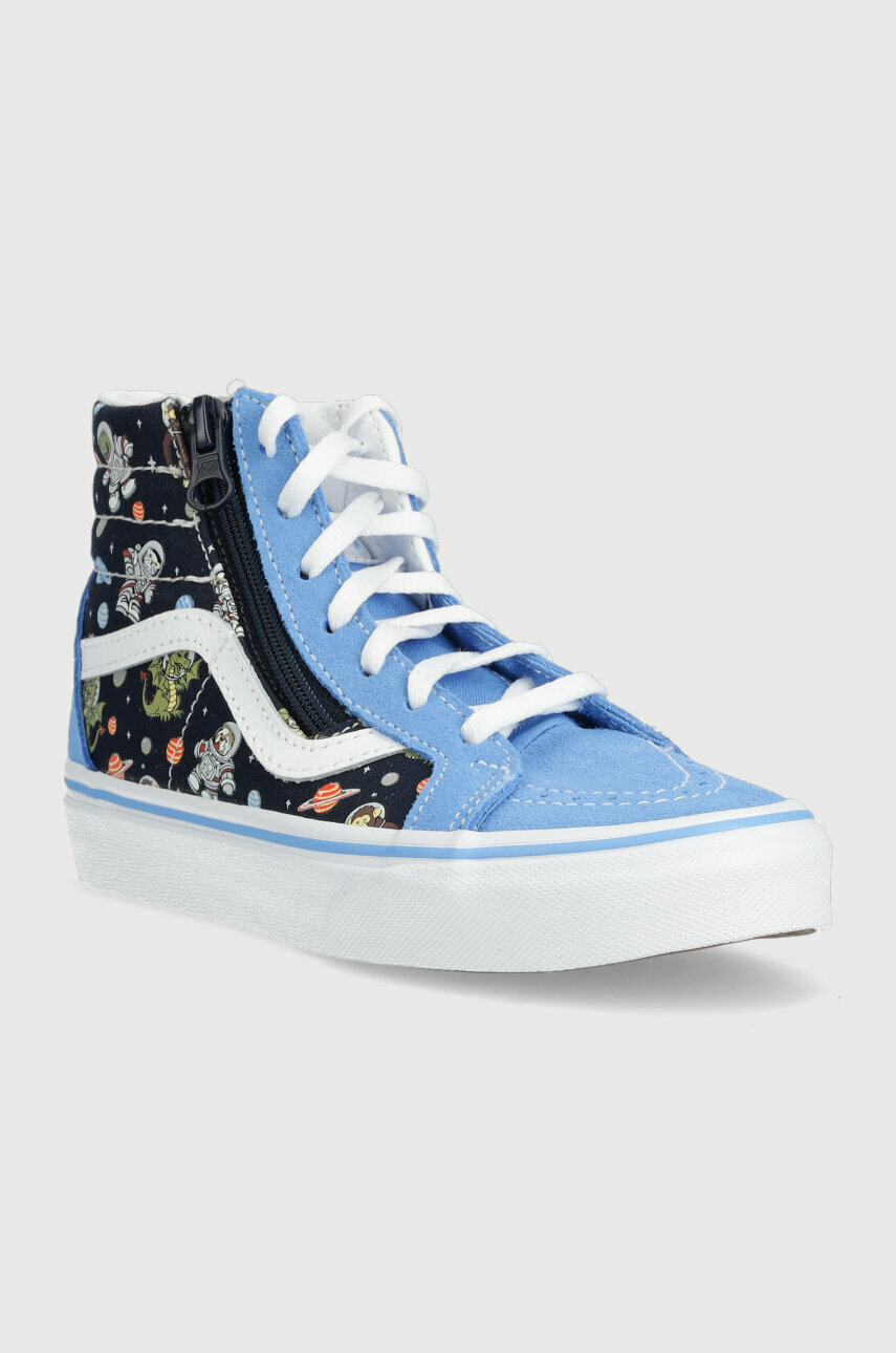Vans gyerek sportcipő SK8 Hi Reissue Side Zip GLOW BLKBU kék