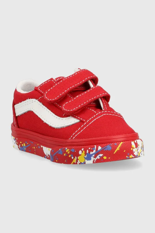 Παιδικά πάνινα παπούτσια Vans TD Old Skool V PTSP DRRED κόκκινο