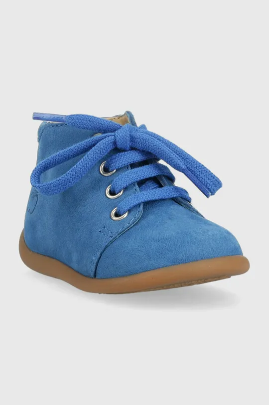 Дитячі замшеві туфлі Pom D'api блакитний