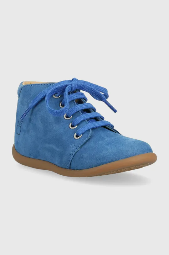 Дитячі замшеві туфлі Pom D'api блакитний