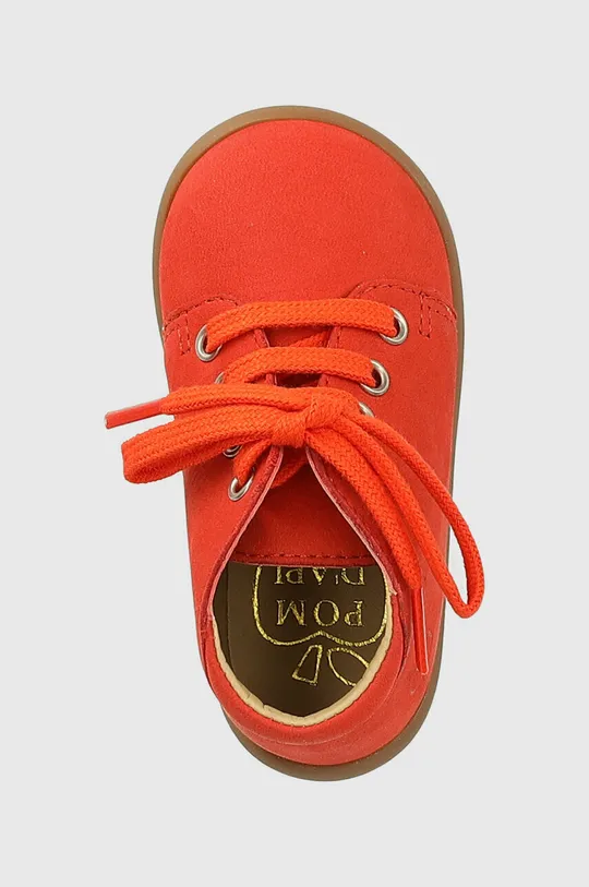 πορτοκαλί Δερμάτινα παιδικά κλειστά παπούτσια Pom D'api