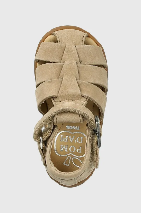 béžová Detské semišové sandále Pom D'api