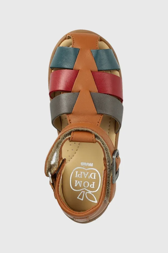 hnedá Detské kožené sandále Pom D'api
